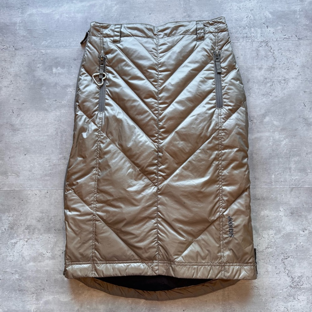 Skhoop Mary Mid Down Skirt, Taupe Size Small